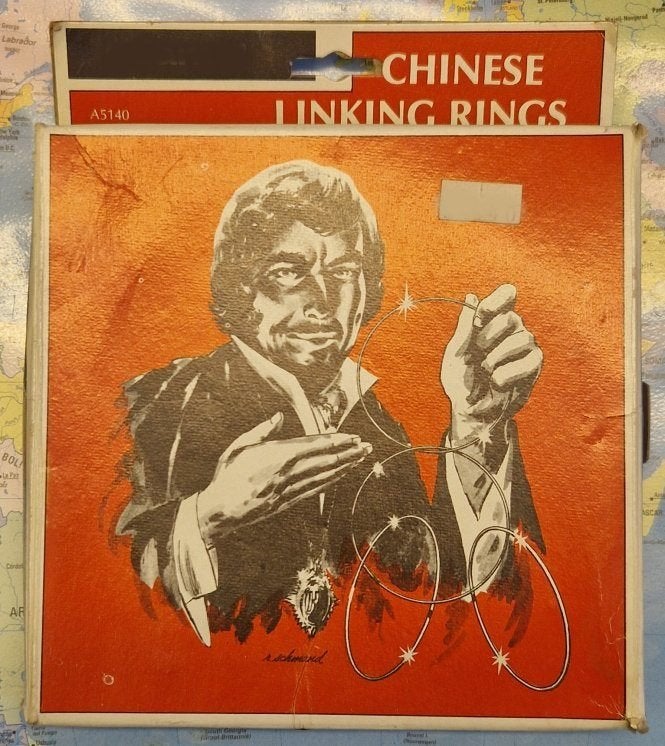 Goocheltrucs set Chinese Linking Rings, Hobby en Vrije tijd, Ophalen of Verzenden, Zo goed als nieuw, Fopartikel