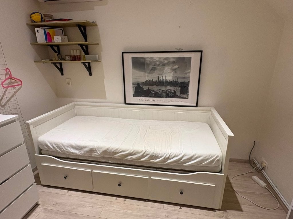 Slaapbank, Maison & Meubles, Chambre à coucher | Canapés-lits, Utilisé, 80 cm, 200 cm, Queen size, Blanc, Enlèvement