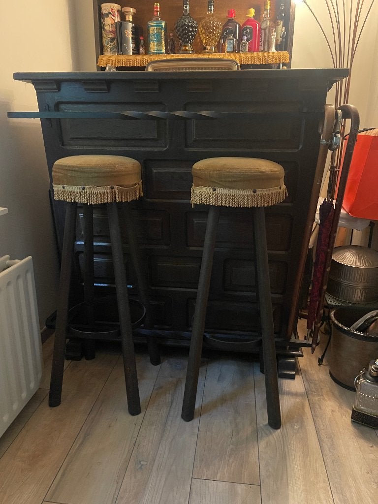 Bar jaren 60 met inhoud sterke drank, Huis en Inrichting, Ophalen, Gebruikt, Met lade(s), 50 tot 100 cm