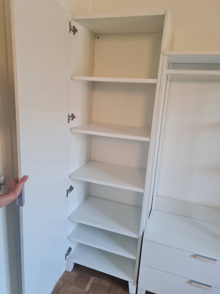 Witte Ikea Kledingkast met lades & legplanken (ZSM weg!), Huis en Inrichting, Ophalen, Overige materialen, 150 tot 200 cm, IKEA / Scandinavisch