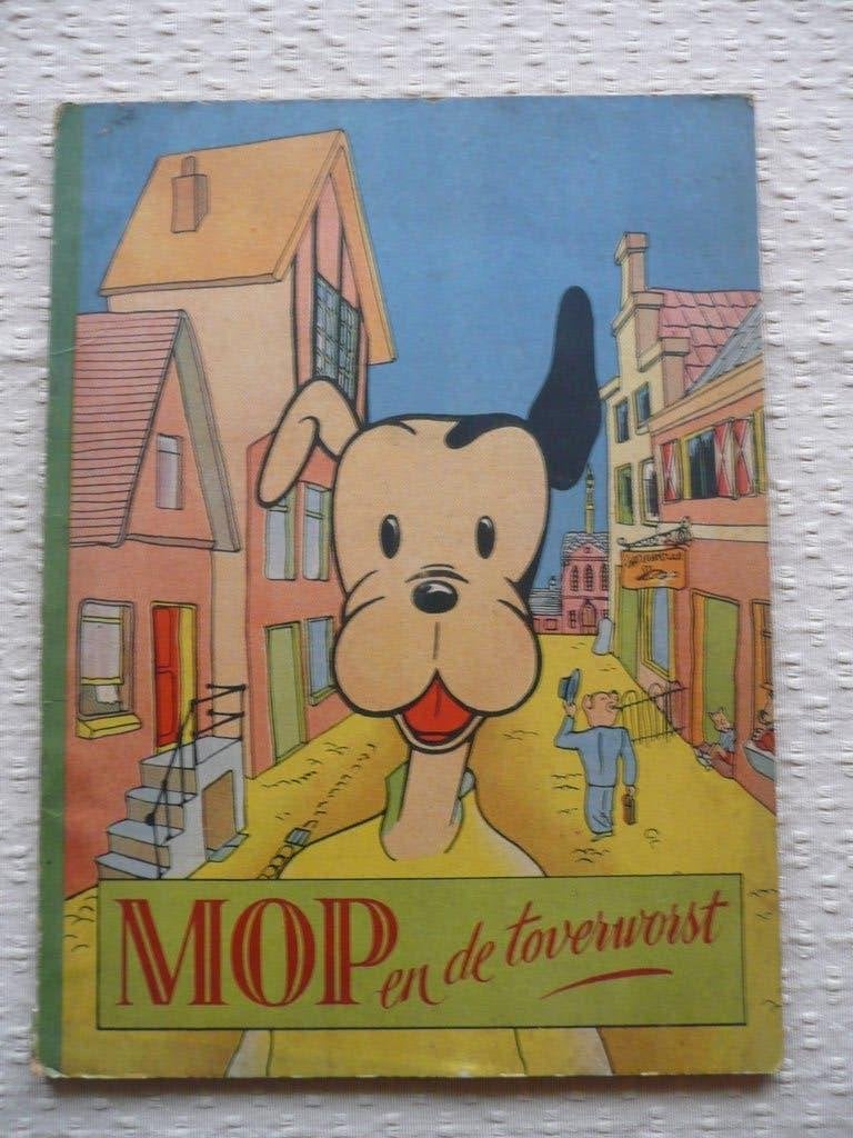 MOP EN DE TOVERWORST - PRENTENBOEK MET TEKST ENIGE DRUK 1949, Gelezen, De Mooy van Wieringen, Eén stripboek, Ophalen of Verzenden