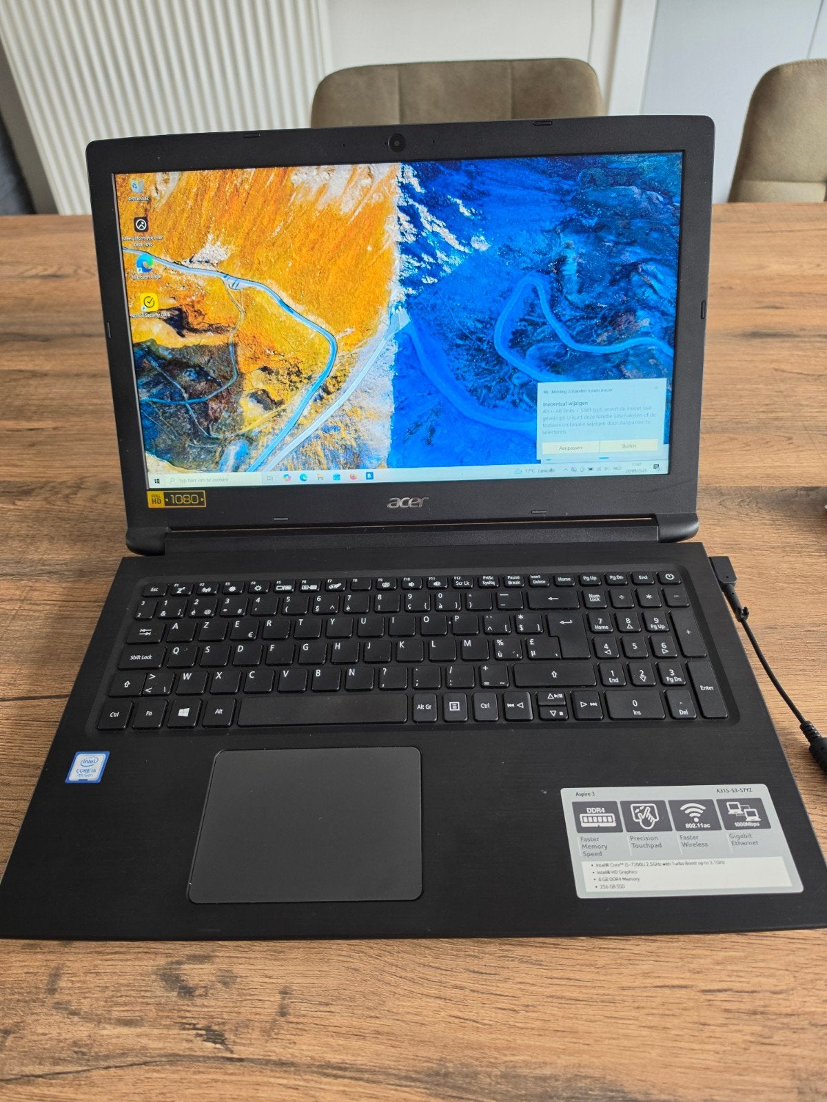 Acer Aspire 3 A315-53 met oplader en tas, Ophalen, 8 GB, SSD