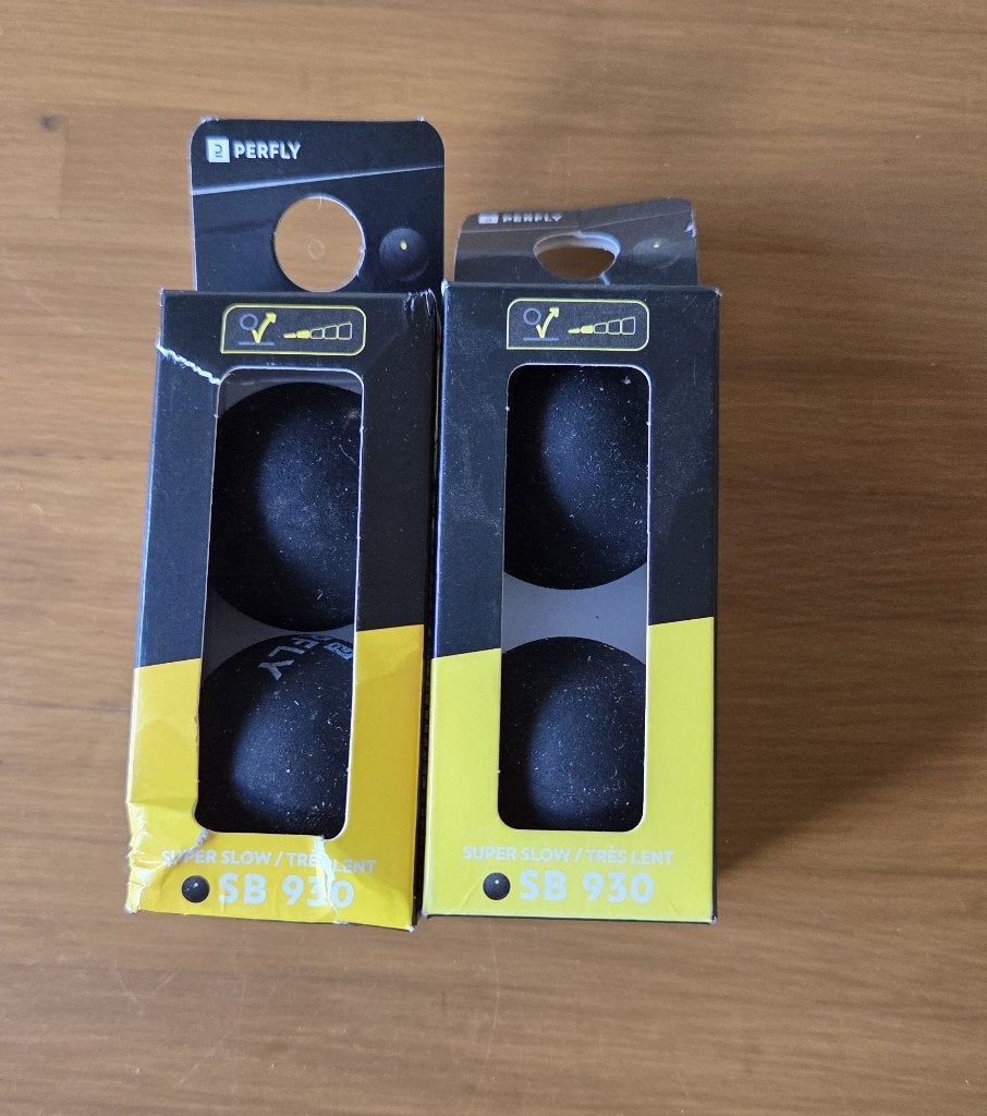 Squash ballen SB 930 gele stip, Ophalen of Verzenden, Zo goed als nieuw, Accessoires