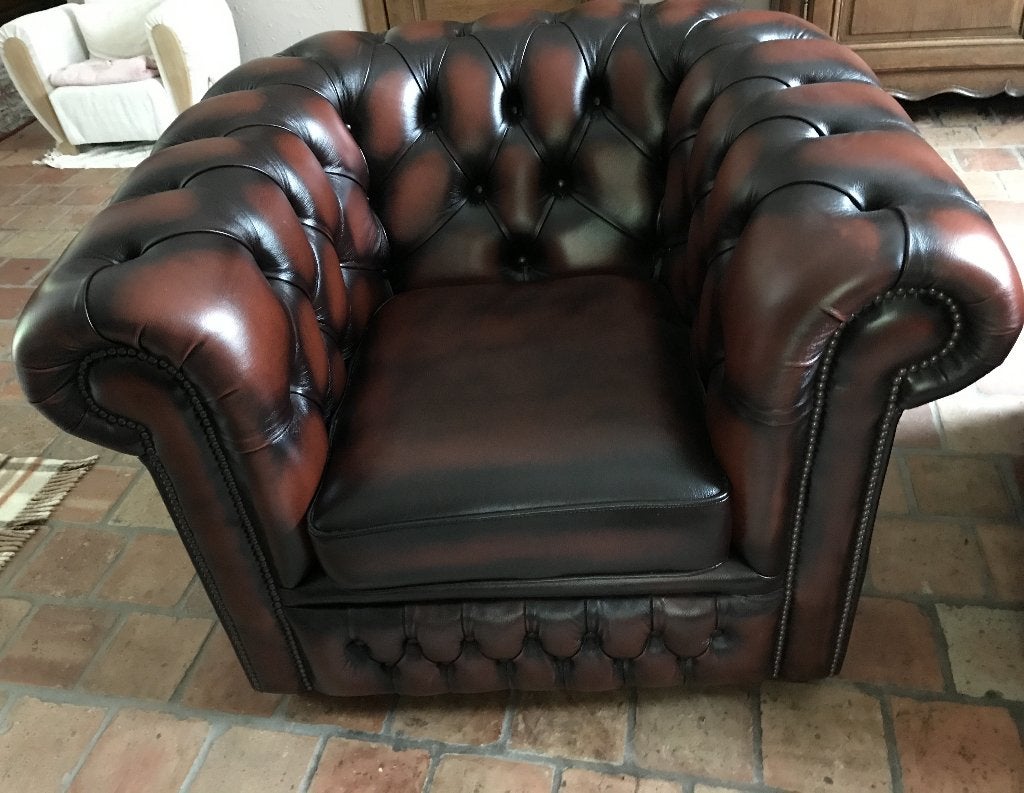 Chesterfield Burnley Burnley leer - Gemaakt in het UK -2014, Huis en Inrichting, Ophalen, Eenpersoons, 100 tot 125 cm, Hoekbank