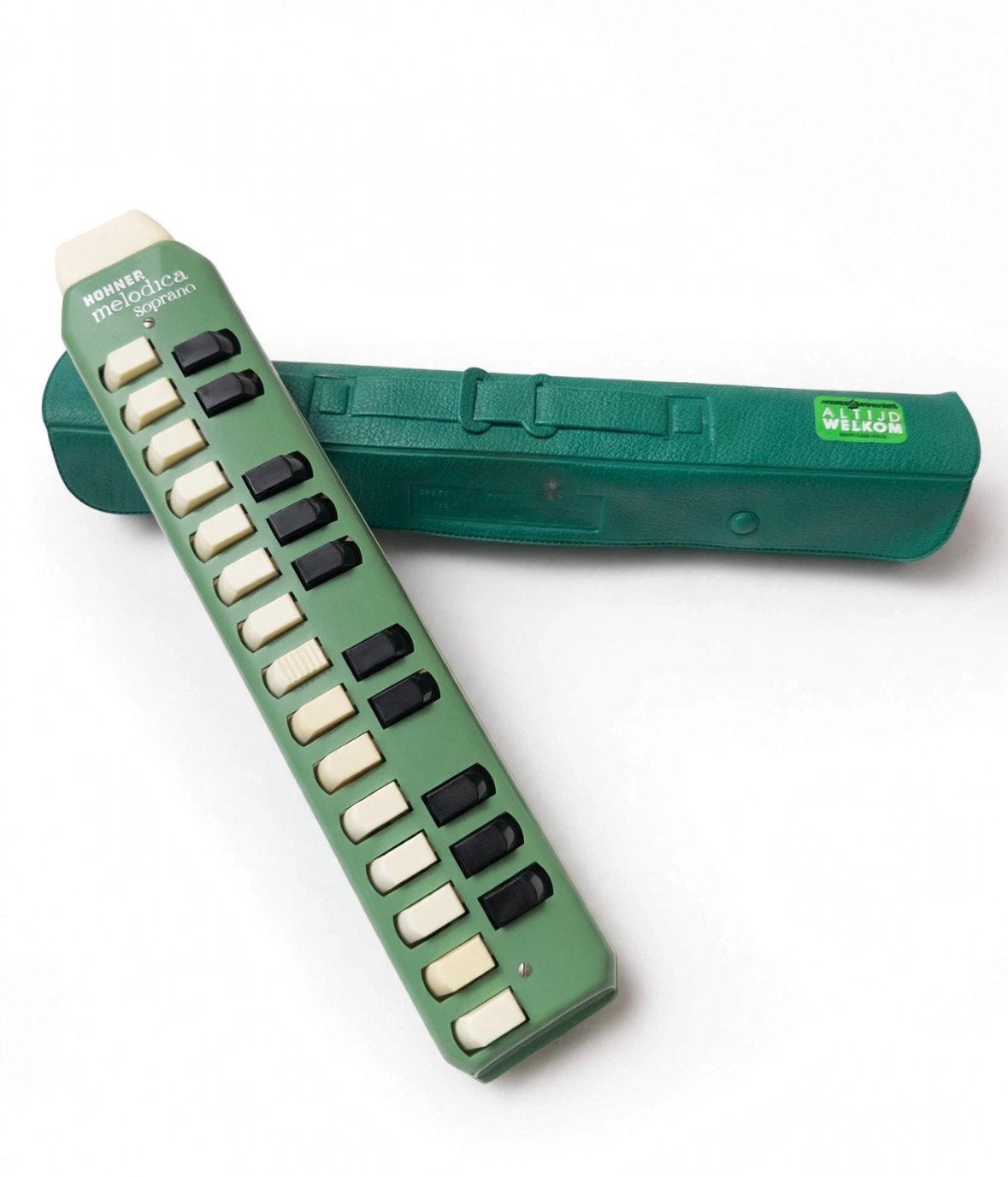 Vintage Hohner Melodica Soprano Groen met Originele Koffer, Ophalen of Verzenden, Zo goed als nieuw