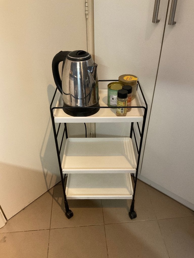 Keukentrolley wit - ideal voor keuken, Ophalen, Kunststof, Keukentrolley, Zo goed als nieuw
