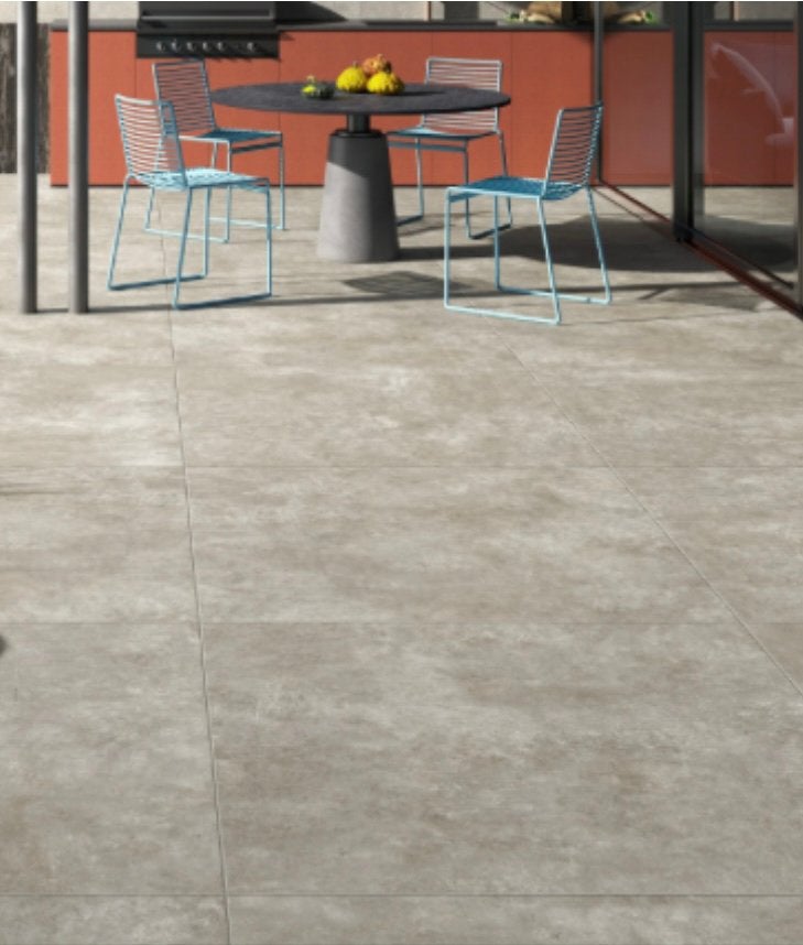 Terrastegel grijs 100 x 100 x 2 cm, 43 vmeter ., Ophalen, Keramiek, Nieuw, 10 m² of meer