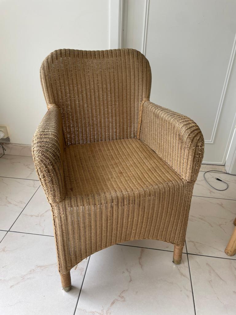 1 bruine stoel, Maison & Meubles, Chaises, Osier ou Rotin, Brun, Enlèvement, Utilisé