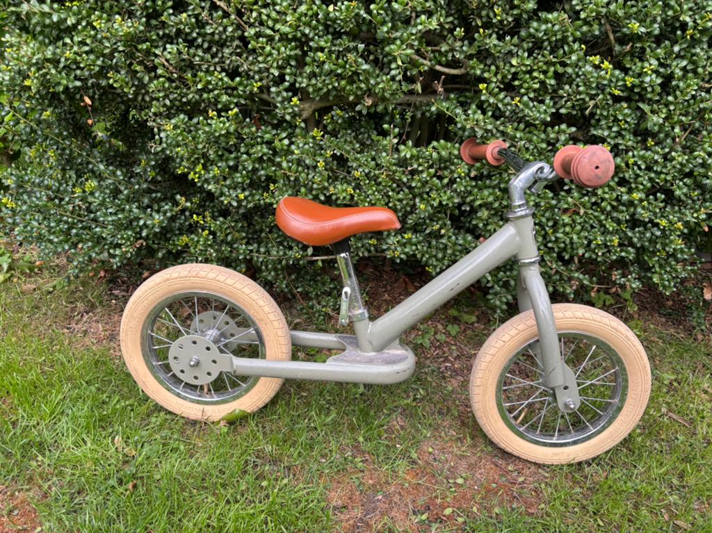 Trybike Steel loopfiets in de kleur 'vintage green, Kinderen en Baby's, Ophalen, Gebruikt, Loopfiets