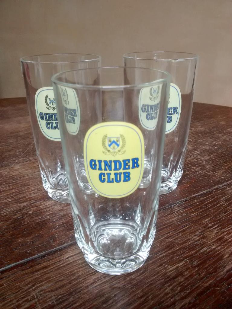 3 Ginder Club-glazen, Verzamelen, Ophalen, Gebruikt, Bierglas