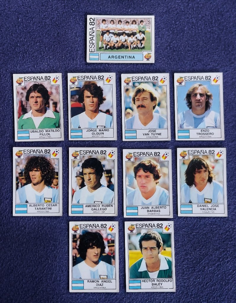 11 versch. Panini stickers voetbal ' WK 1982 - Argentinië ', Ophalen of Verzenden, Nieuw, Meerdere stickers