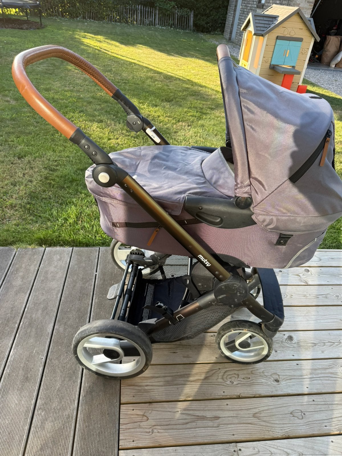 Mutsy Evo set kinderwagen + buggy + toebehoren, Gebruikt, Mutsy, Verstelbare duwstang, Ophalen