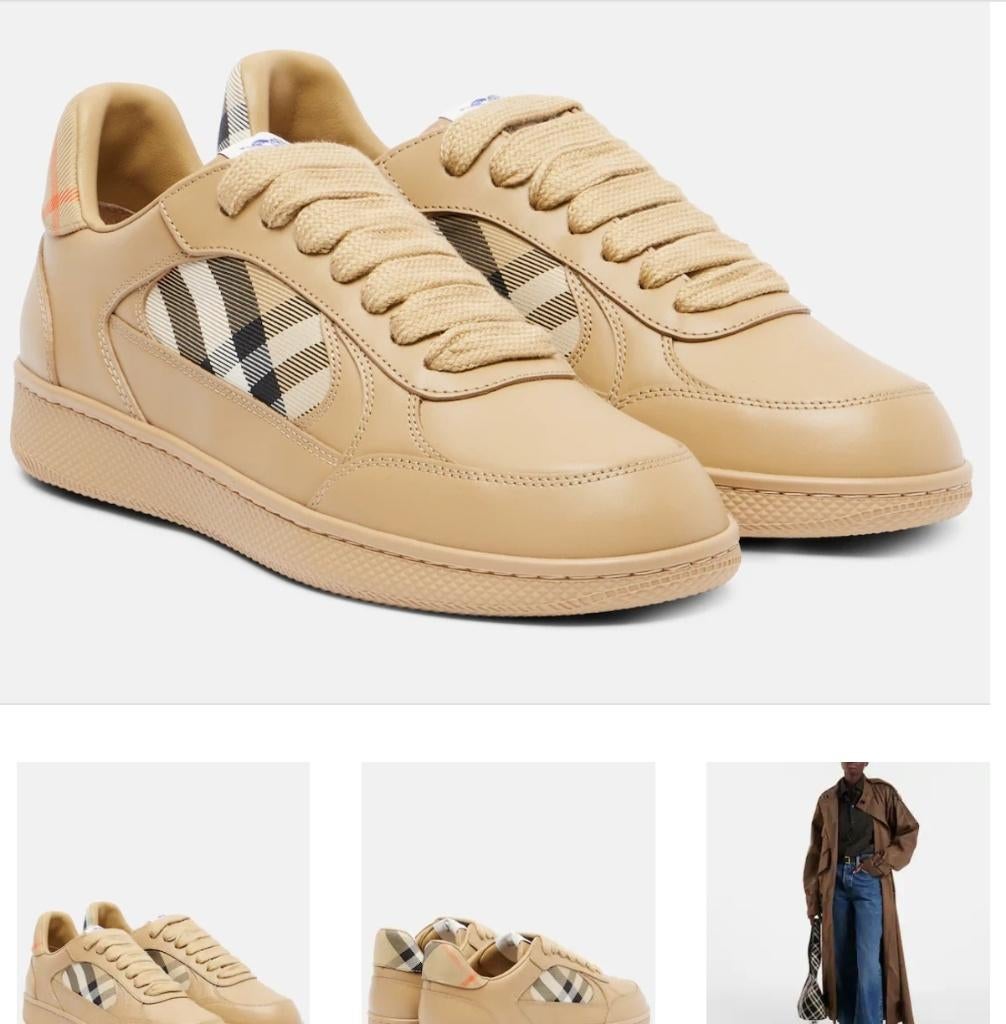 Burberry leren sneakers, Kleding | Dames, Verzenden, Beige, Nieuw, Sneakers