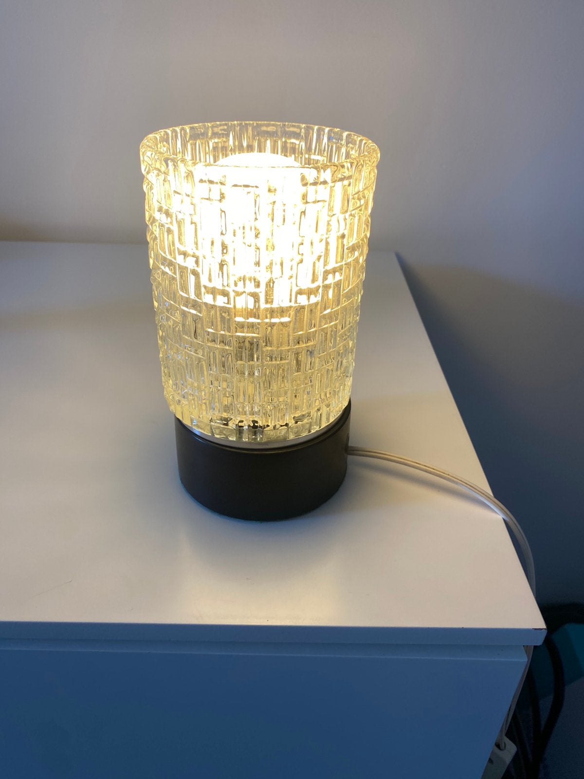 Hulstedt Leuchten vintage tafellamp, Ophalen of Verzenden, Zo goed als nieuw, Glas, Vintage