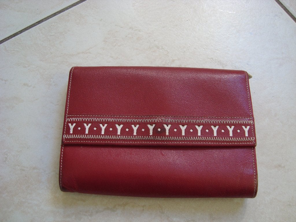 portefeuille cuir Yves Saint Laurent, Handtassen en Accessoires, Zo goed als nieuw, Leder, Rood, Ophalen