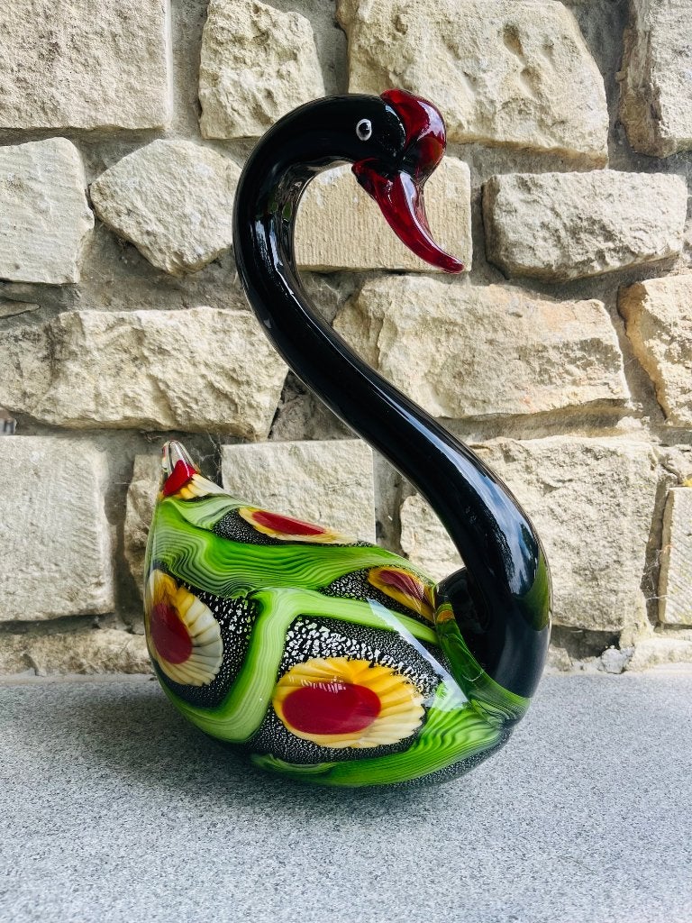 Beeld van een zwaan in gekleurd Murano glas, Ophalen of Verzenden