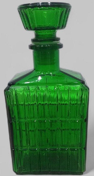 carafe vintage en verre vert., Antiquités & Art, Enlèvement ou Envoi