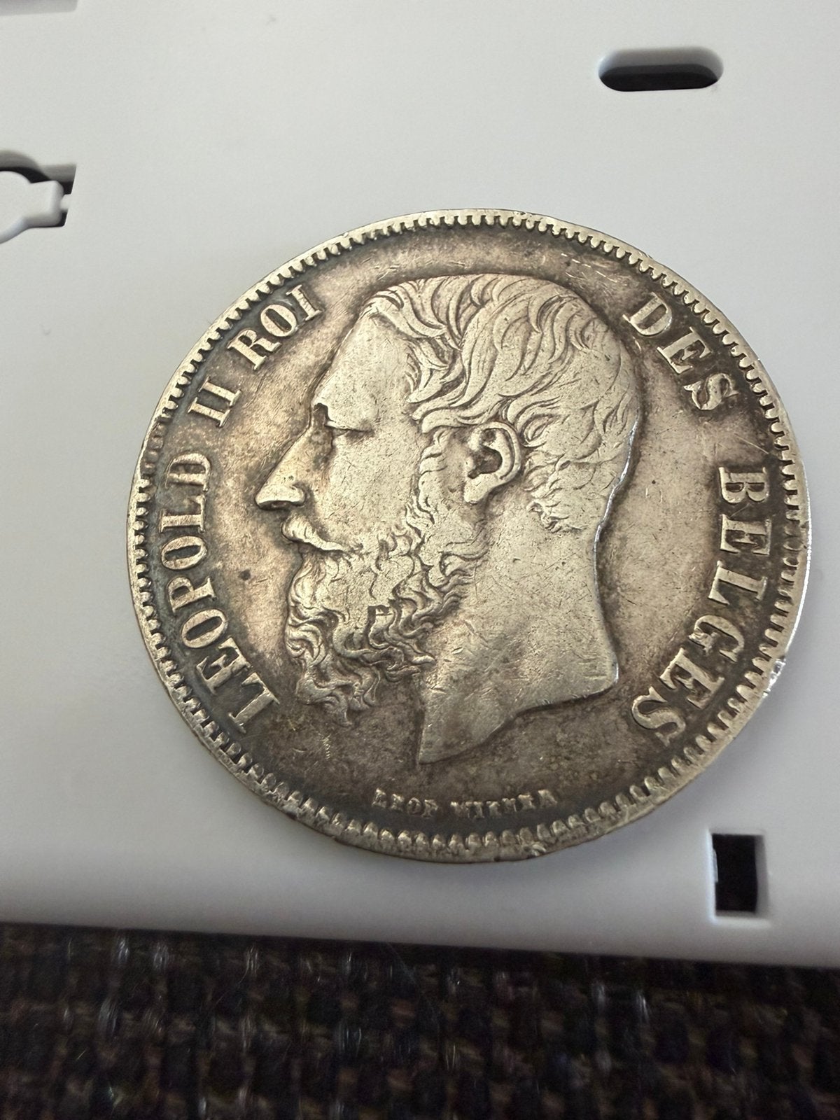 België 5 Frank 1871 Leopold II – Zilveren kroonmunt, Ophalen, Zilver