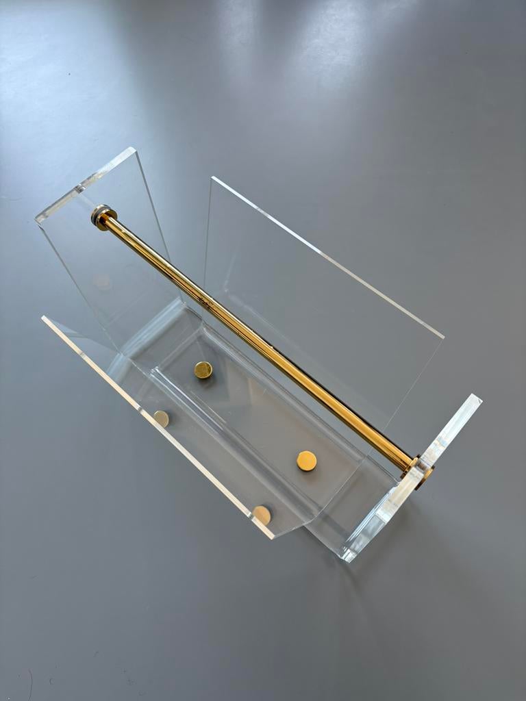 Porte-revues en plexiglas des années 1980, Maison & Meubles, Enlèvement ou Envoi, Utilisé