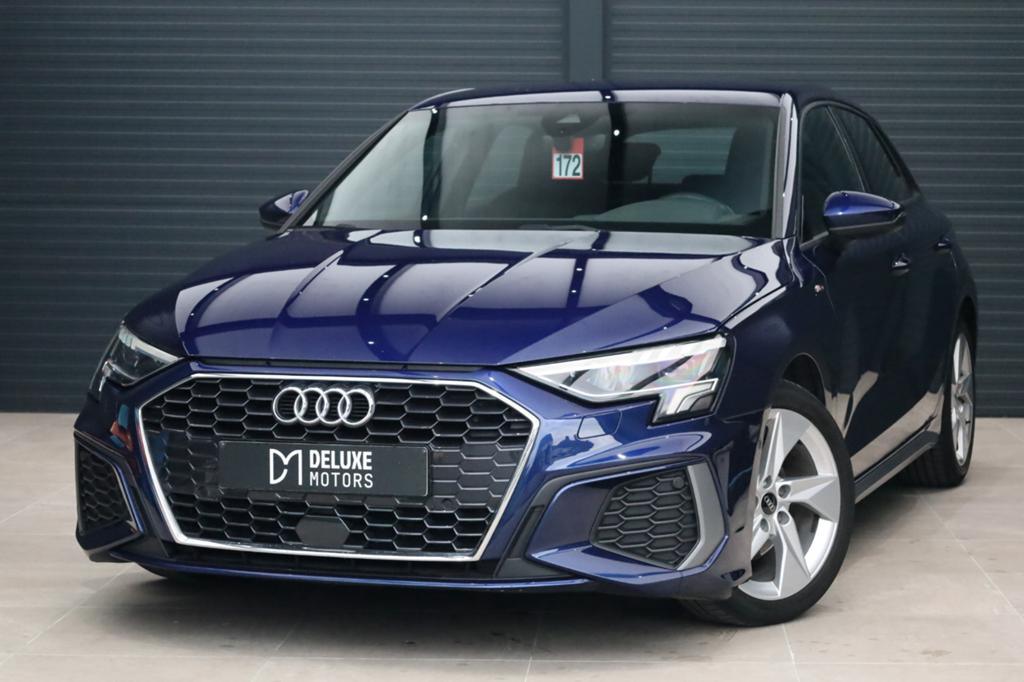 Audi A3 A3 Sportback 35 TDi 2 X S LINE, Automaat, 4 cilinders, Blauw, Leder