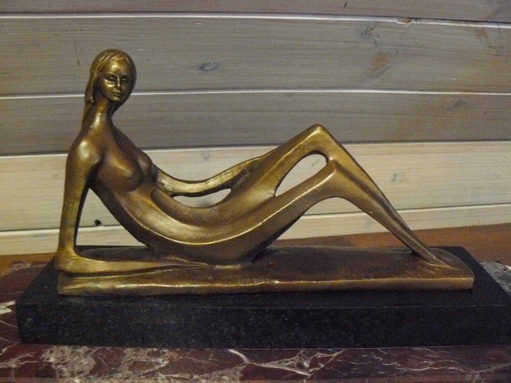 Bronze Art Déco nu, Statue, Enlèvement ou Envoi, Art deco, Marqué