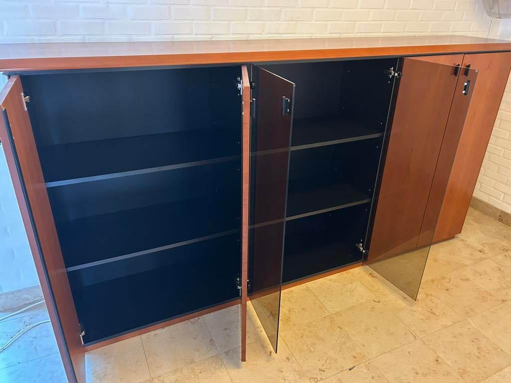 Bureau met laden en kast, Huis en Inrichting, Ophalen, Gebruikt, Hout, Bureau-kast combinatie