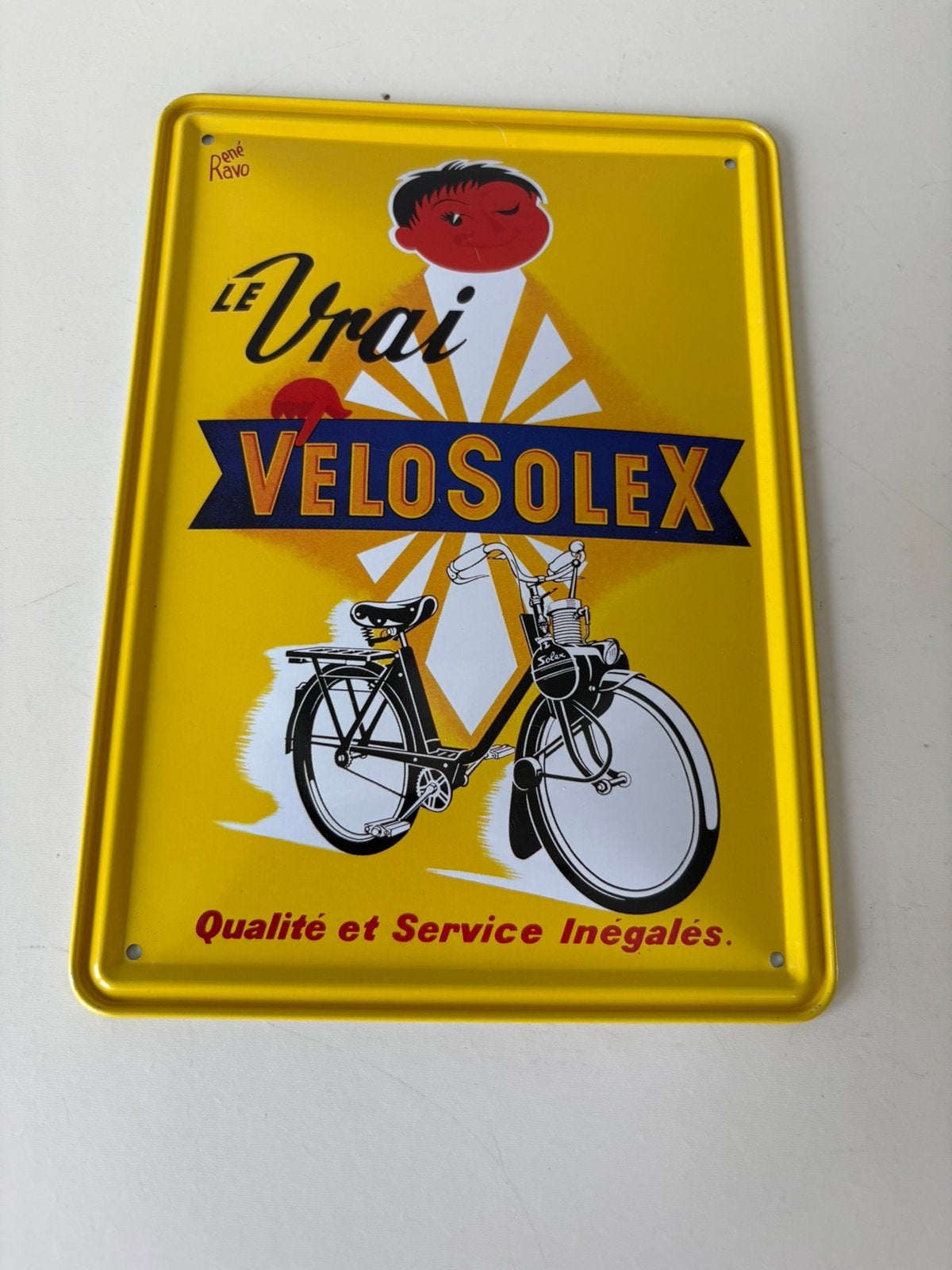 Plaque métallique « VÉLO SOLEX » (21/15 cm), Collections, Enlèvement ou Envoi, Comme neuf