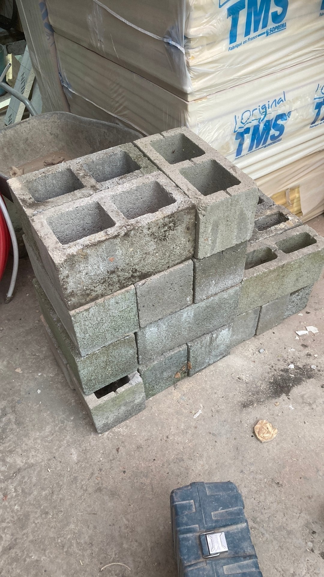 Gratis betonstenen, Ophalen, Gebruikt