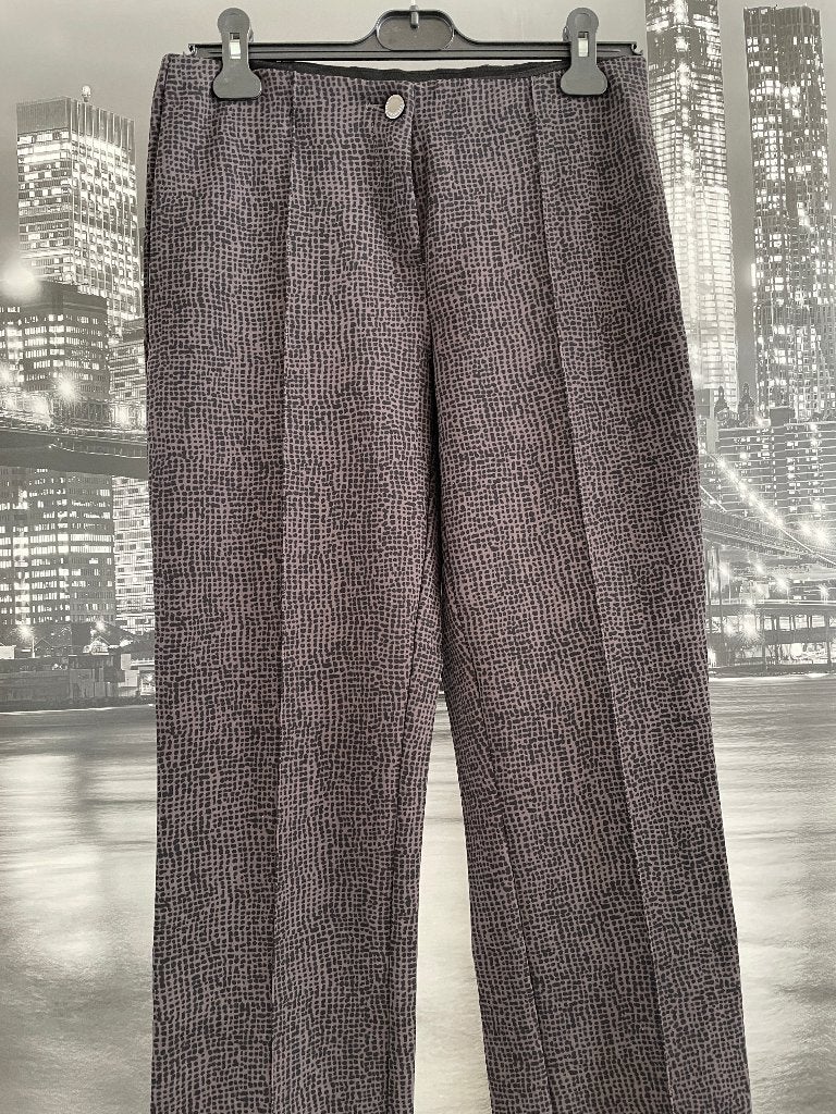 chique rechte broek met grafische print - Rosner - 36/38, Bruin, Verzenden, Zo goed als nieuw, Maat 36 (S)