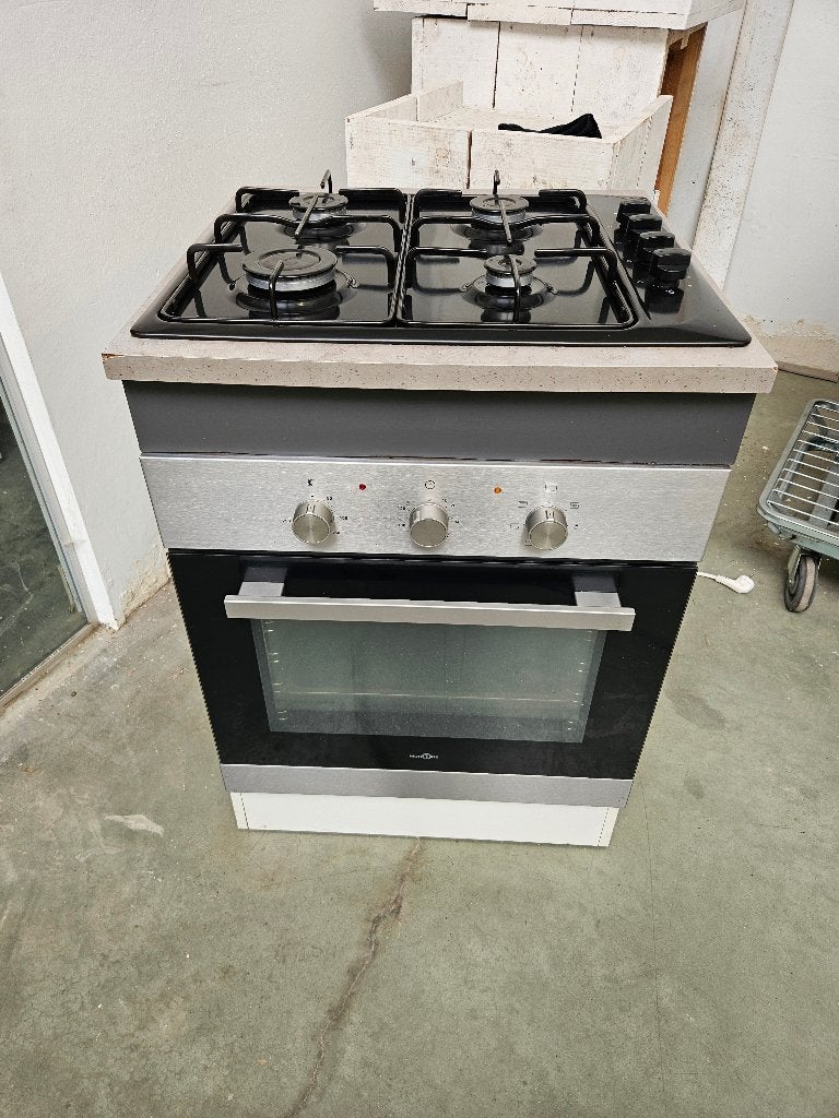 High One gasfornuis + elektrische oven, Elektronische apparatuur, Gebruikt, 4 kookzones, Inbouw, Gas