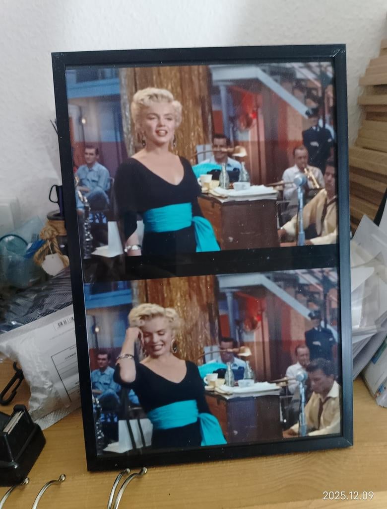 Marylin monroe.             Foto Poster inglijst, Verzenden