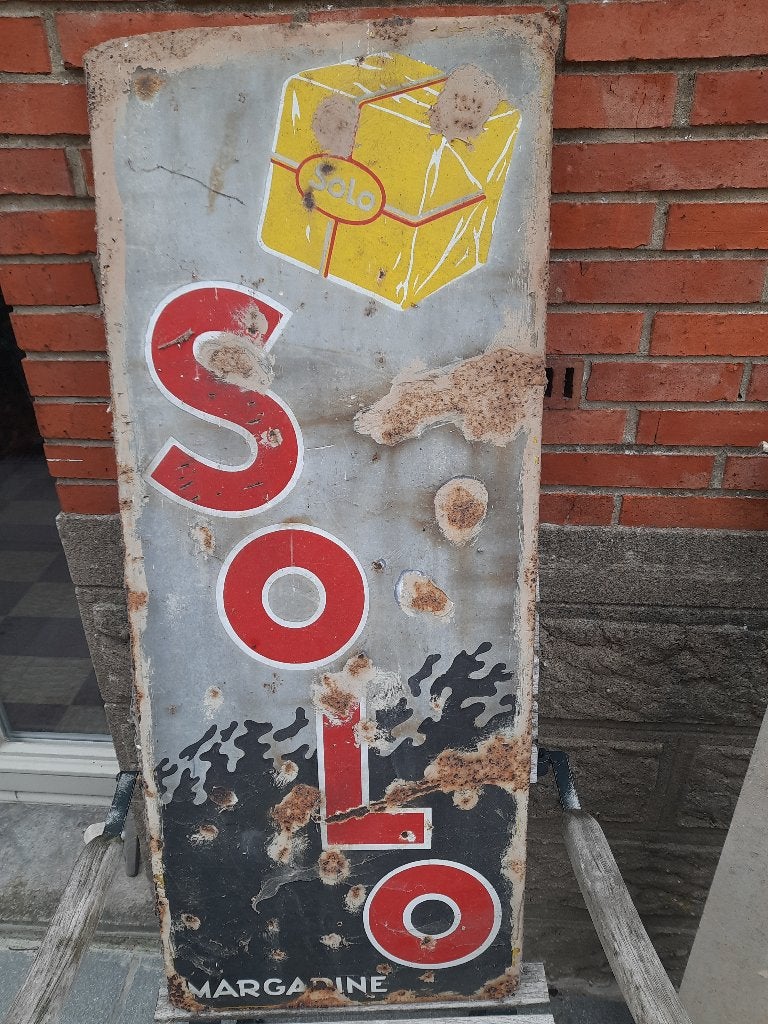 oud reclamebord solo margarine, Enlèvement