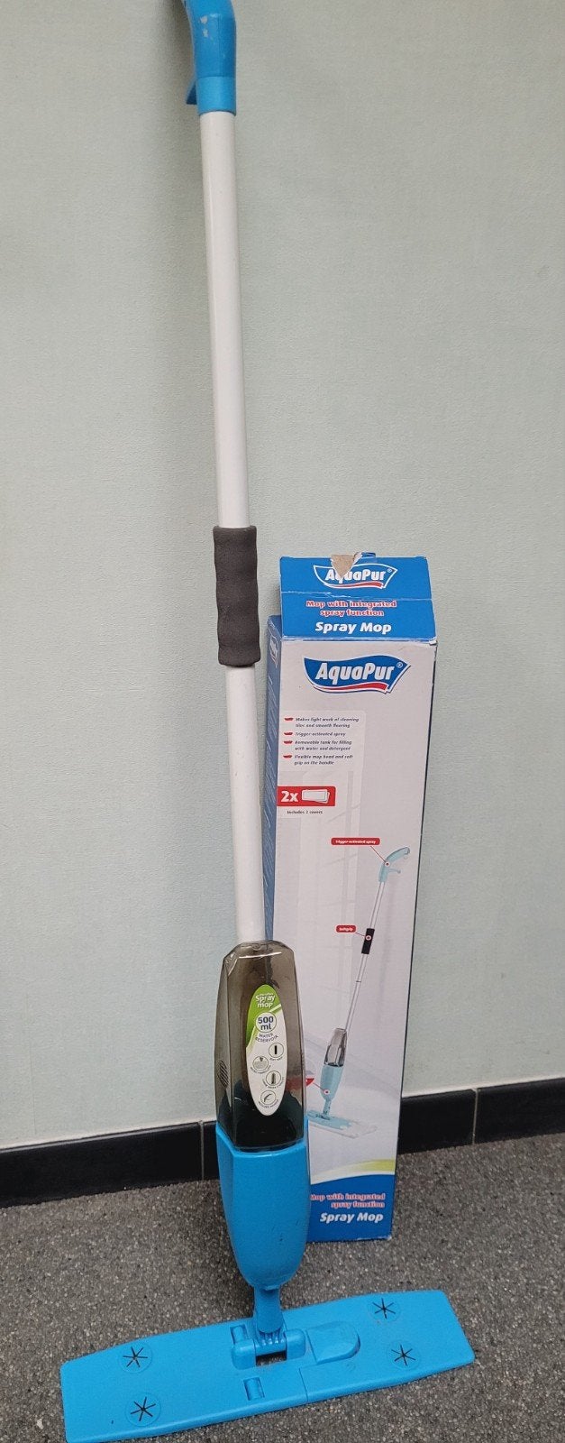 Spraymop AquaPur pratique - Idéal pour un nettoyage rapide, Enlèvement, Produit de nettoyage