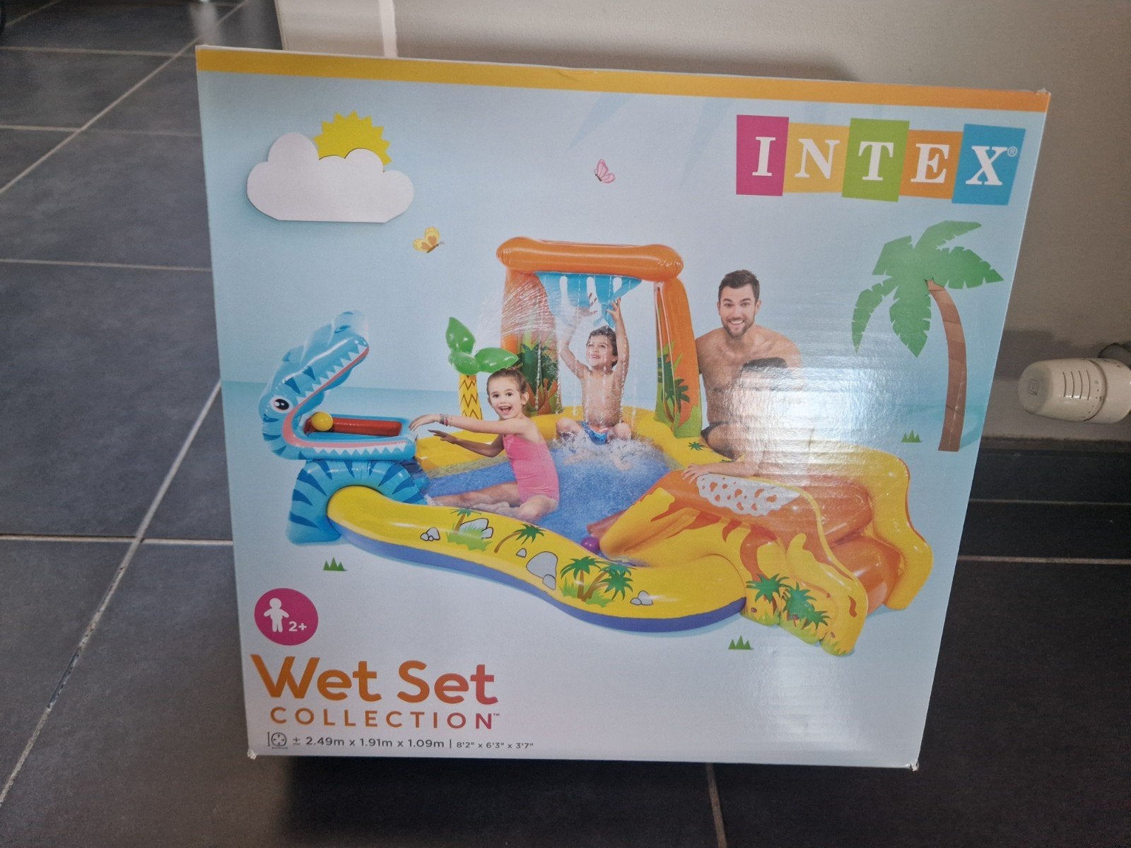 Intex zwembad met glijbaan, Ophalen