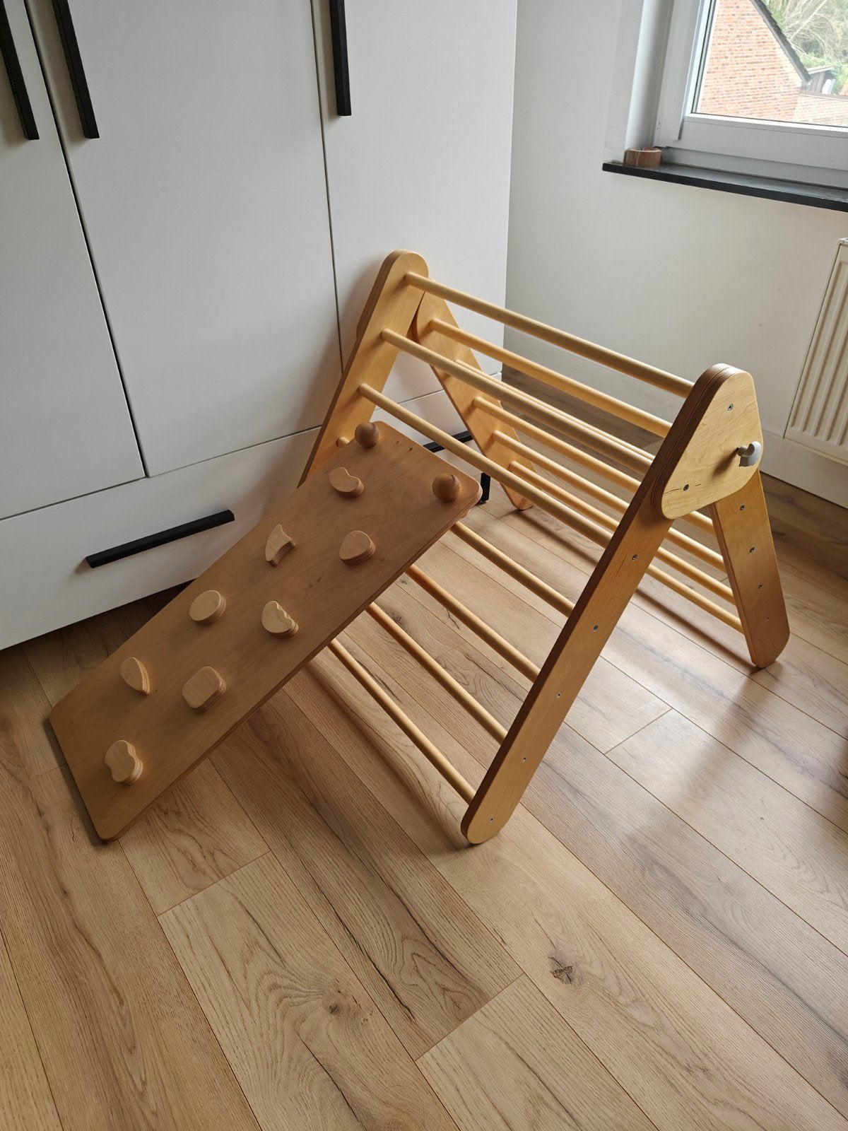 Houten Pikler klimdriehoek / klimrek met klimwand, Enfants & Bébés, Enlèvement, Comme neuf, Autres types