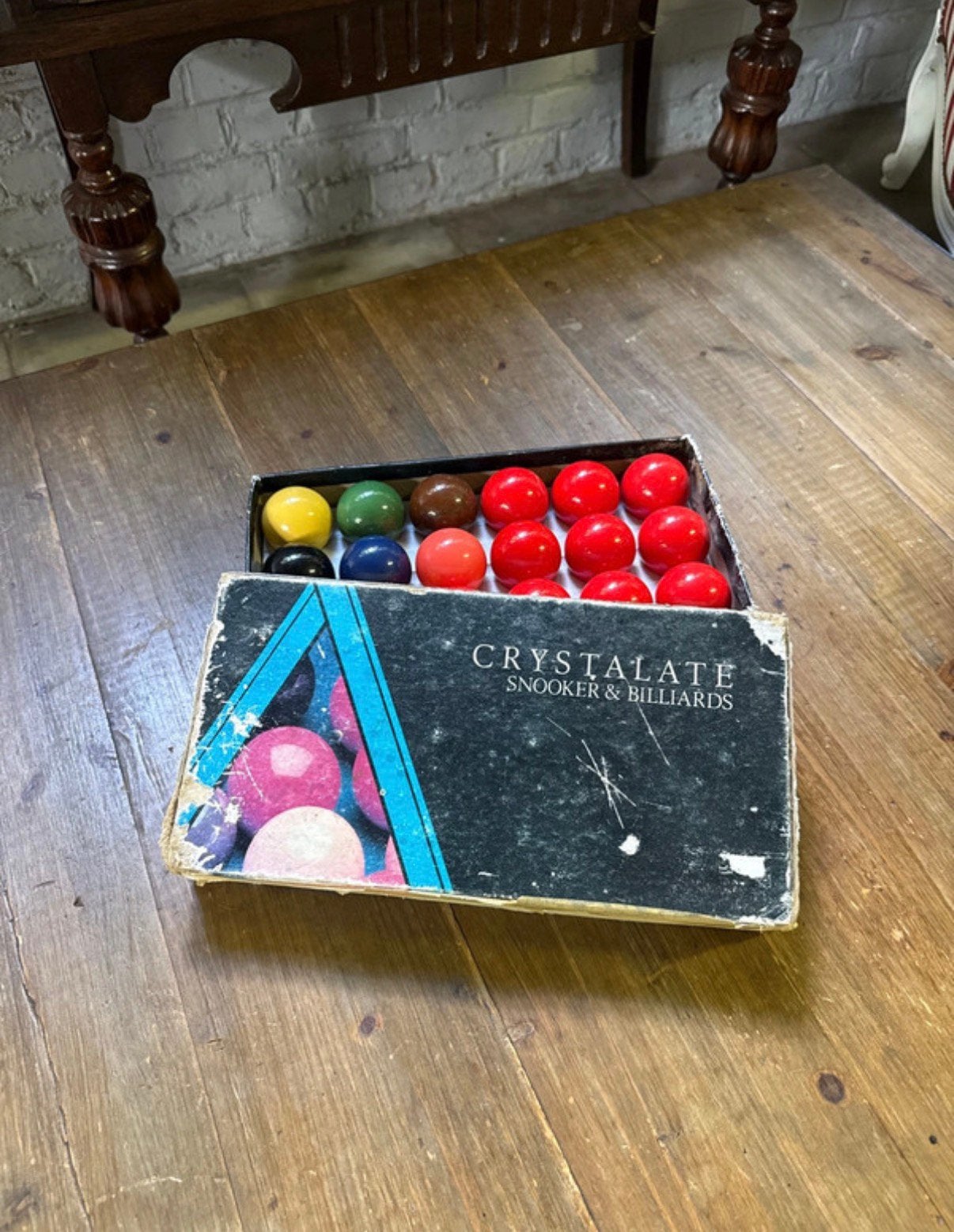 Complete vintage snookerbiljartset van kristalglas • Retro, Ophalen, Zo goed als nieuw, Keu of Ballen