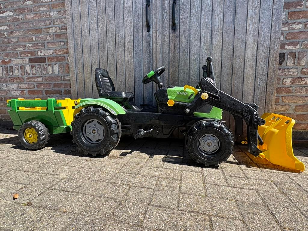 tractor Deutz met frontlader en aanhangwagen, Kinderen en Baby's, Speelgoed | Buiten | Voertuigen en Loopfietsen, Ophalen, Gebruikt