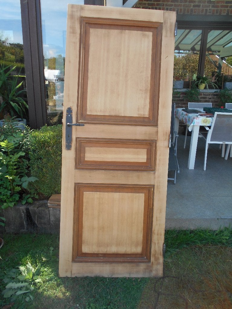 URGENT BELLE PORTE EN BOIS STYLE FERMETTE + QUINCAILLERIE, Enlèvement, Utilisé