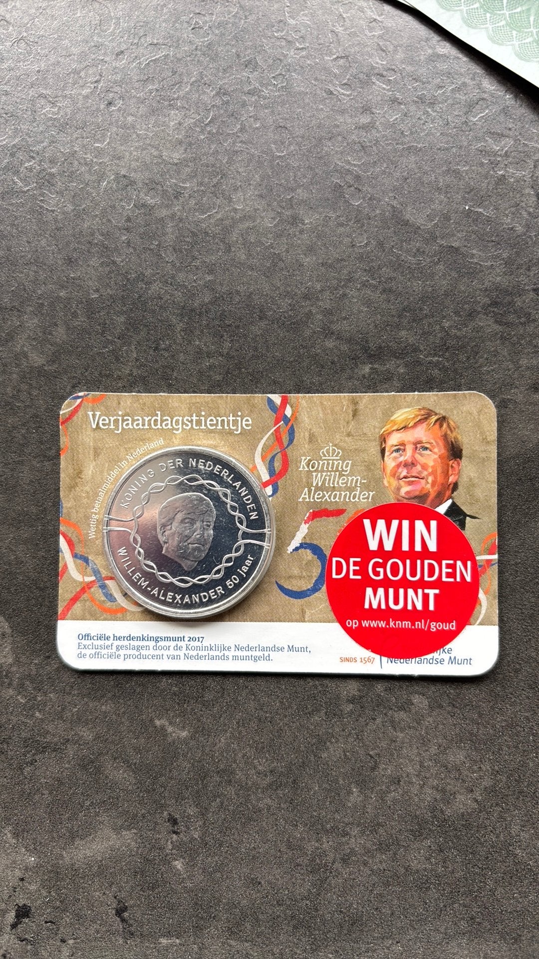Herdenkingsmunt 2017 koning Willem-Alexander, Ophalen of Verzenden