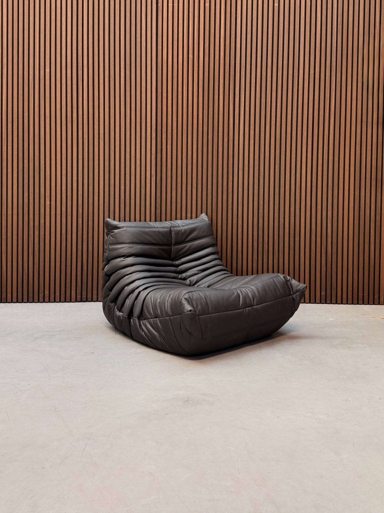 Ligne Roset Togo Fireside Chair eenzits | Zwart Leder, Antiek en Kunst, Ophalen of Verzenden