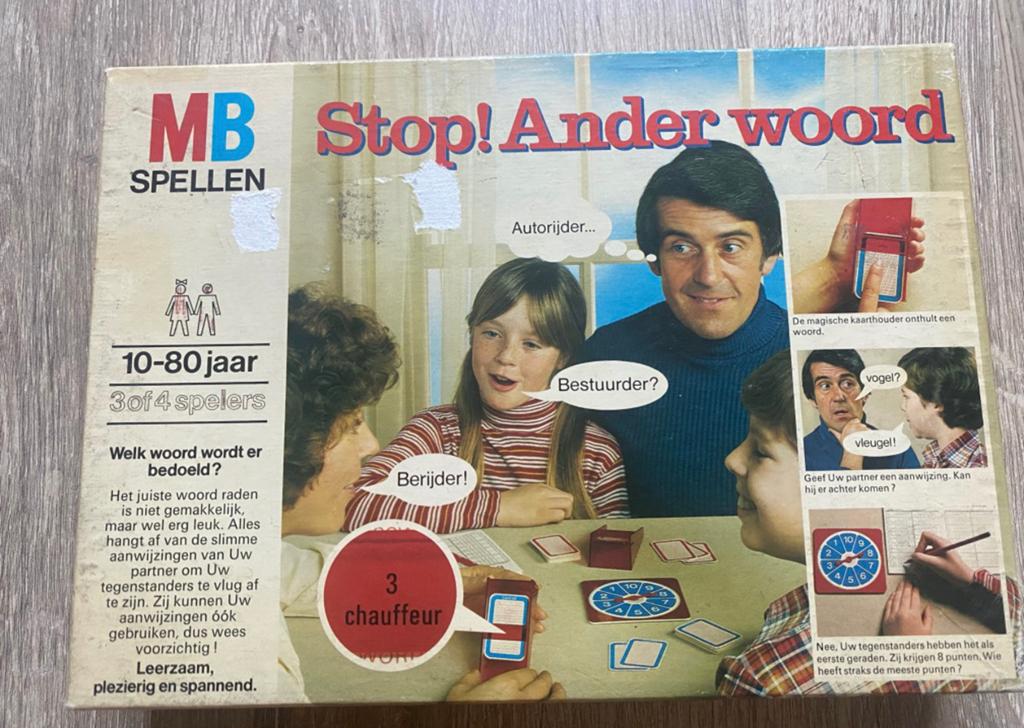 🔥 Vintage spel - MB - Stop! Ander Woord - 1978, Ophalen of Verzenden, Zo goed als nieuw