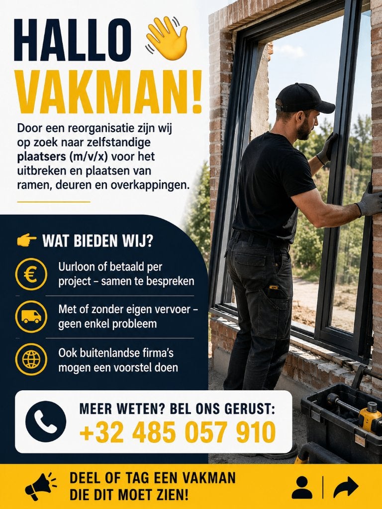 Plaatser kozijnen en overkappingen gezocht, Offres d'emploi, Emplois | Automobile