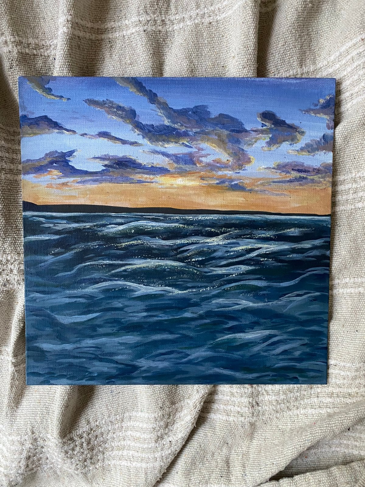 Peinture acrilyque mer., Antiquités & Art, Enlèvement, Peinture acrylique, Paysage