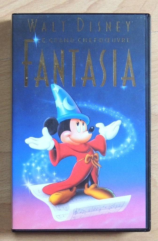 Cassette vidéo VHS Walt Disney FANTASIA, Dessin animé, Tous les âges, Français, Comme neuf