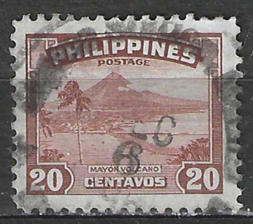 Filipijnen 1947 - Yvert 329 - Vulkaan De Mayon - 20 c. (ST), Verzenden, Gestempeld