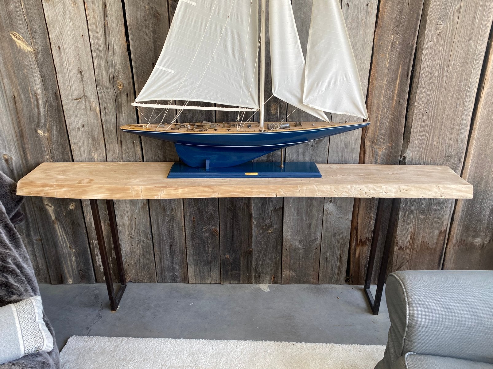 Sidetable met boomstamblad, Ophalen, Zo goed als nieuw
