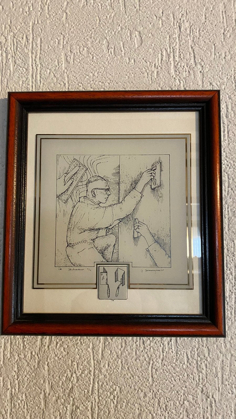 Kwartet glasgravures “de stukadoor”, Antiquités & Art, Enlèvement