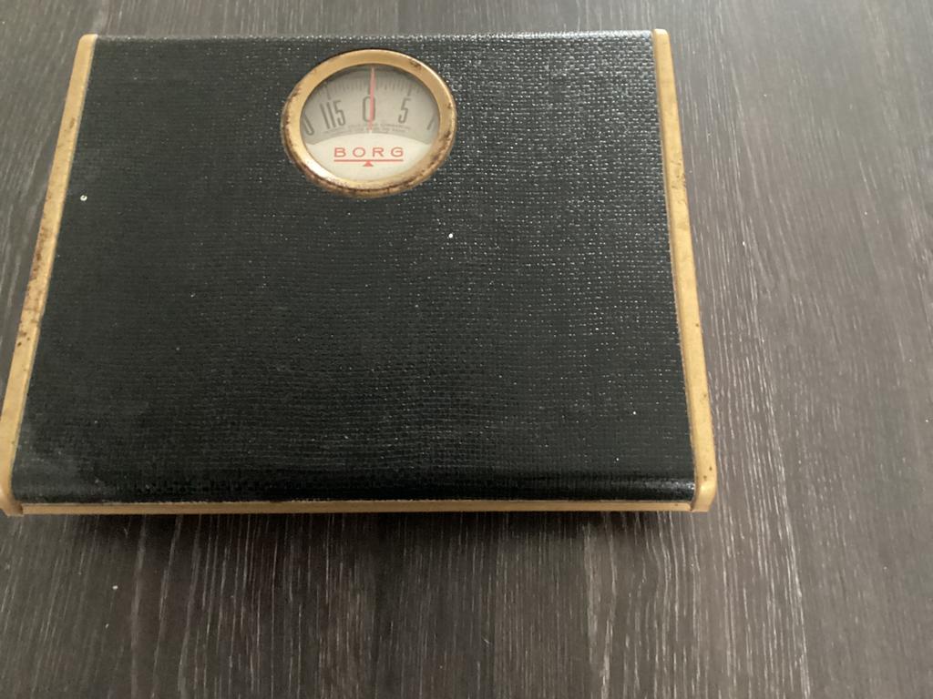 oude Weegschaal Borg werkt nog, Gebruikt, Analoog, 100 kg of meer, Ophalen of Verzenden
