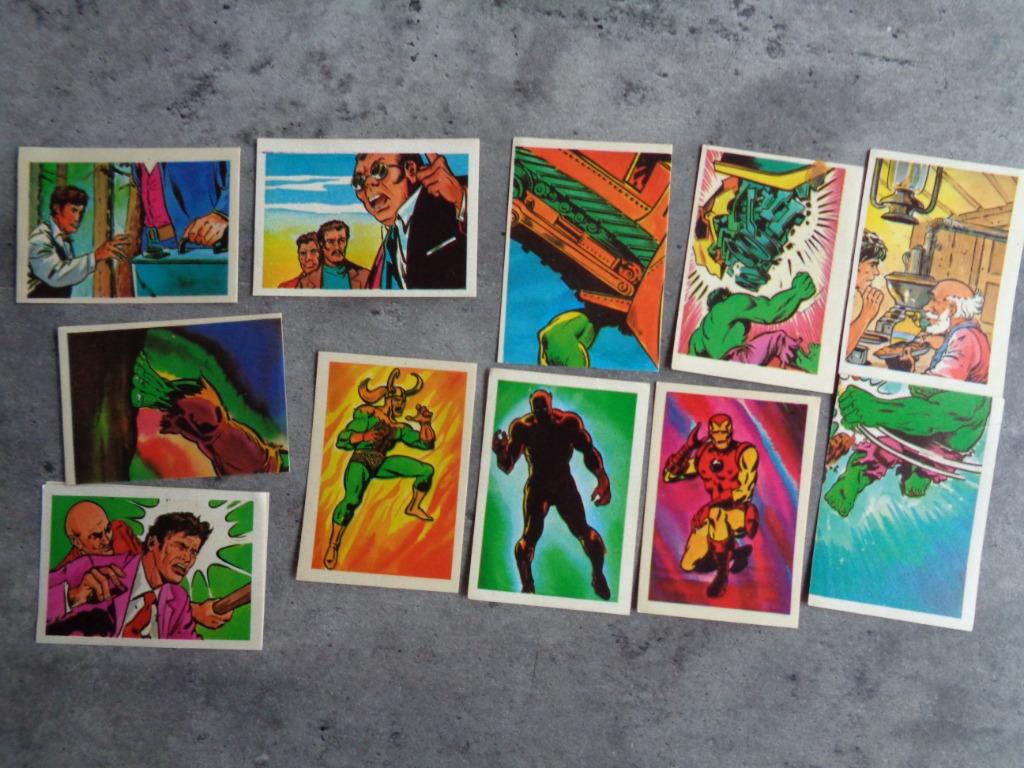 VANDERHOUT STICKERS PLAATJES REEKS DE HULK SEVENTIES   , Ophalen of Verzenden