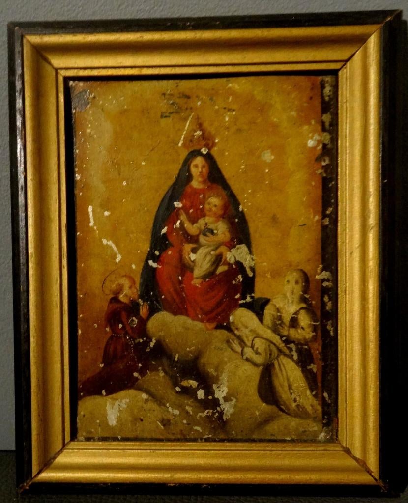 Antiek schilderij – Olieverf op koper, 17e eeuw, Ophalen of Verzenden